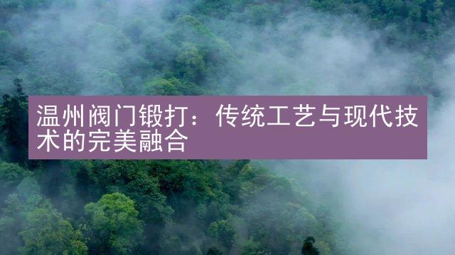 温州阀门锻打：传统工艺与现代技术的完美融合