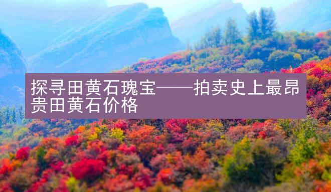 探寻田黄石瑰宝——拍卖史上最昂贵田黄石价格